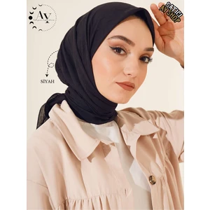 CS İlkim Tesettür Kadın Bambu Kraş Siyah Eşarp