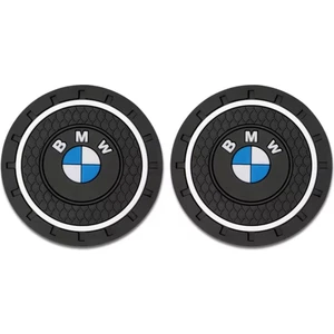 Siyah Silikon Bardak Altlığı Bmw Ile Uyumlu Bardaklık 72MM Ikili Set