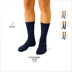 Oem Ezowear Uzun Karışık Renk 3'lü Erkek Çorap Seti