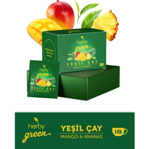 Yeşil Çay Mango ve Ananas Aromalı 20 Poşet Doğal Bitki Çayı Vitamin Mineral Kaynaklı