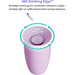 Munchkin Mucize 360° Alıştırma Bardağı, 12AY+, 296 ml Mor