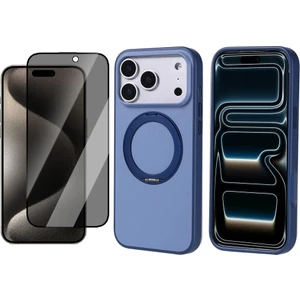 Apple iPhone 17 Pro Max Kılıf M-Safe Şarj Özellikli Standlı Zore Proton Silikon Kapak + Hayalet Ekran Koruyucu