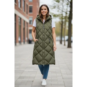 Kapitone Uzun Kadın Yelek