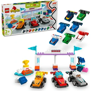 LEGO® DUPLO® Kasabası F1® Takımı Yarış Arabaları ve Sürücüler 10445 - 2 Yaş ve Üzeri Küçük Çocuklar İçin Oyuncak Yapım Seti (70P)