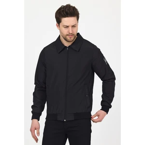 Level High Erkek Siyah Basic Bomber Ceket – Mevsimlik Fermuarlı
