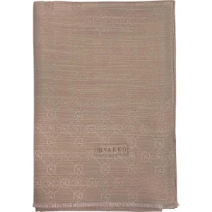 Pamuk Ipek Monogram Şal 40752-KUM