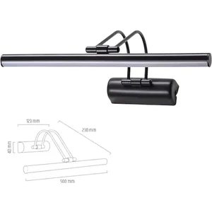 9W 50CM Siyah Flüt Aplik Gün Işığı