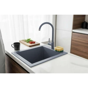 Hena Surface Granit Eviye Tek Gözlü Gri 51 x 41 Kuvars