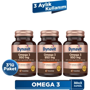 Omega 3 950 mg 30 Yumuşak Kapsül x3 - Yüksek EPA & DHA - 1400mg Balık Yağı
