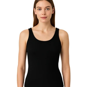 Relax Kadın Siyah Kalın Askılı Atlet