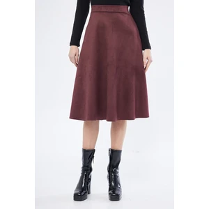 Midi Boy Süet Kiloş Etek