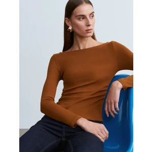 31401 Büzgülü Kayık Yaka Top-K.kiremit