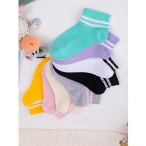 Çocuk & Bayan Çember Desenli Patik Çorap 8 Çift