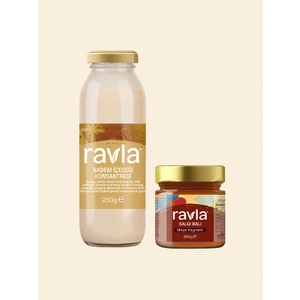 2'li Ürün - Ravla Badem İçeceği Konsantresi - 250g/ Ravla Salgı Balı (Meşe Kaynaklı) - 250g