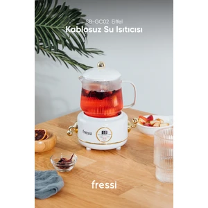 YSB-GC02 Eiffel Beyaz 600ml Elektrikli Çok Fonksiyonlu Cam Su Isıtıcısı Kettle Bitki Çayı Makinesi