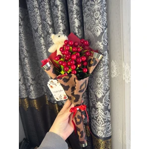 Satence Store Peluş Ayıcık Detaylı Solmayan Kokina Buketi