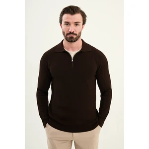 Triko Polo Fermuarlı Yaka