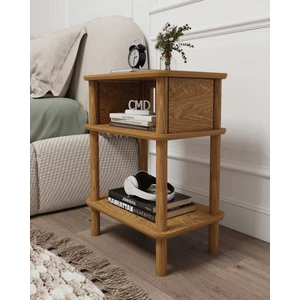 Cmd Wood LİNDE Ceviz Komodin: Mdf'lam Ahşap Zarif ve Işlevsel Tasarım Yatak Odası - Genç Odası - Başucu - Karyola Yan Sehpa - Otel -Hotel - Pansiyon