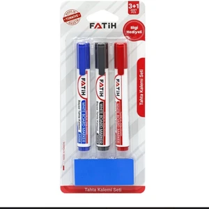 3 Renk Tahta Kalemi Seti + Silgi Hediyeli
