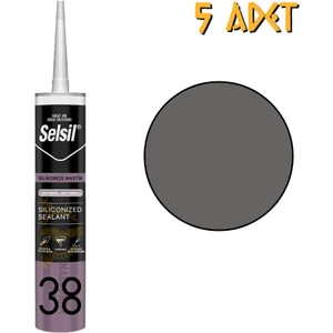 Silikonize Mastik Antrasit Gri 500 Gr. - 5 Adet