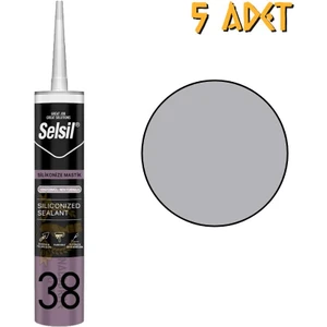 Silikonize Mastik Gri 500 Gr. - 5 Adet