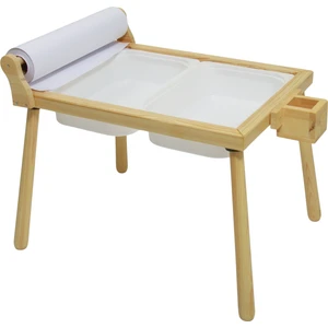 Joy Kids Toy Rulo Aparatlı Doğal Ahşap Duyusal Çocuk Aktivite Masası Oyun Masası ve Çocuk Çalışma Masası