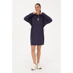 U.S. Polo Assn. Kadın Mürdüm Modal Karışımlı Mini Boy Kapüşonlu Sweatshirt Elbise 50314196-VR074