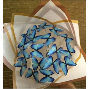 Mavi Ledli Kelebek Buketi