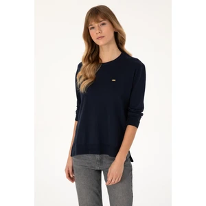 U.S. Polo Assn. Kadın Lacivert Bisiklet Yaka Basic Kazak 50313579-VR033