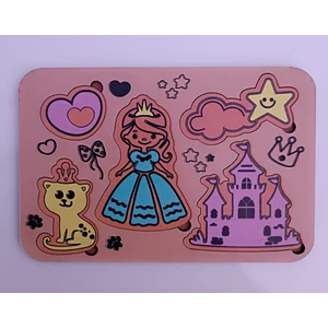 Ay Işığı Store 🌸 Prenses Temalı Ahşap Oyun & Puzzle Panosu 🌸