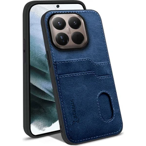 Xiaomi Mi 15T Pro Uyumlu Kılıf Zebana Kartlıklı Lüx Deri Kılıf Lacivert