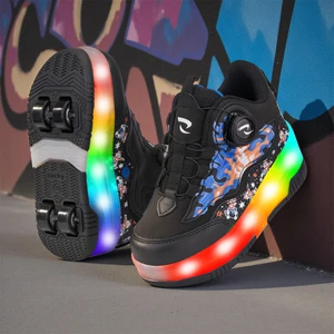 Rocky Sport Flames Çocuk Patenli, Işıklı Rahat Siyah-Saks ve Günlük Ayakkabı&sneaker | Yeni Model Tarz Patenli Kaykay Ayakkabı