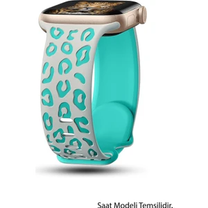 Nezih Case Samsung Galaxy Watch Fe / 4 / 5 / 5 Pro / 6 / 7 40 42 44 46MM Uyumlu Leopar Desenli Silikon Kordon