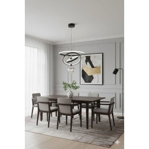 Çember Tek Top Siyah Avize