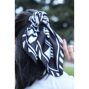 Desenli Fular Siyah-Beyaz