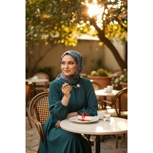 Rüya Desen Gri Pamuk Eşarp