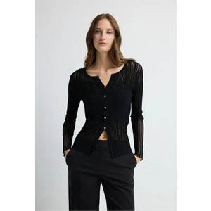 Adl Ajurlu Triko Bluz Siyah 11545442000