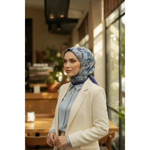 Fırça Desen Indigo Soft Pamuk Eşarp