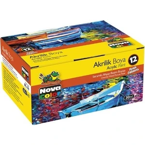 Nova Color Akrilik Boya 12 Renk X 30 ml Şişe