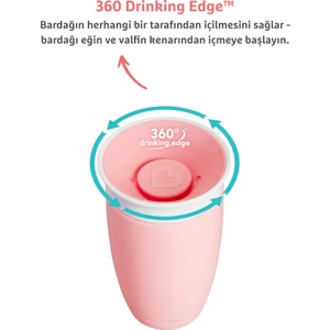 Munchkin Mucize 360° Alıştırma Bardağı, 12AY+, 296 ml Pembe