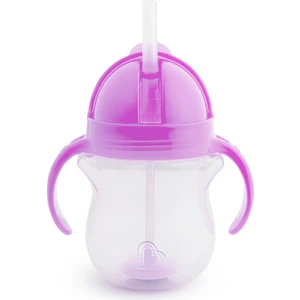 Tıklama Kilitli Uçlu Pipetli  Alıştırma Bardağı, 6AY+207ML Mor