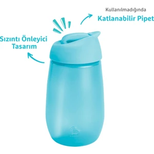 Simple Clean Yıkanabilir  Pipetli Alıştırma Bardağı | 296 ml | 12 Ay+ | Mavi | BPA İçermez 