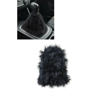 Tusba Market Oto Siyah Vites Püskülü / Uzun Tüylü Peluş Vites Körüğü Püskülü / Tüm Araçlar Için