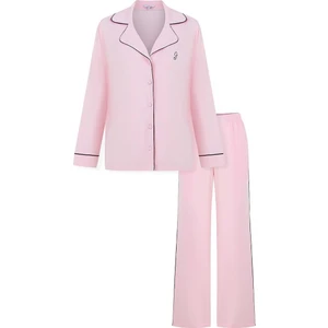 Modal Biyeli Cepli Pijama Takımı / Pembe