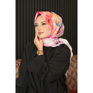 Orkide Desen Pudra Pamuk Eşarp