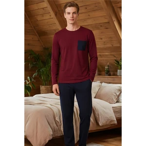 Konforlu Ev Giyimi Üst ve Desenli Pijama Altı | Erkek Pijama Takımı