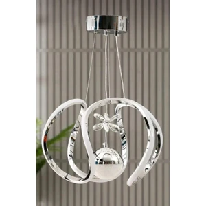 Tek Toplu Kumandalı Krom Kaplamalı 3 Renk Ledli Avize