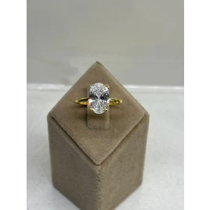 Oval Taşlı Gümüş Yüzük