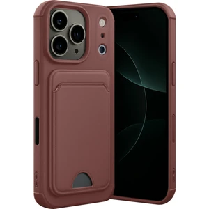 Apple iPhone 17 Pro Max Uyumlu Arka Kamera Korumalı Kart Koyulabilen Silikon Kartlıklı Kılıf Kapak