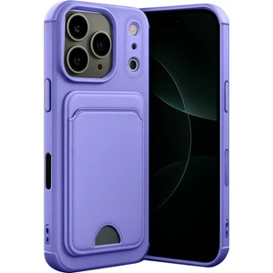 Apple iPhone 17 Pro Max Uyumlu Arka Kamera Korumalı Kart Koyulabilen Silikon Kartlıklı Kılıf Kapak